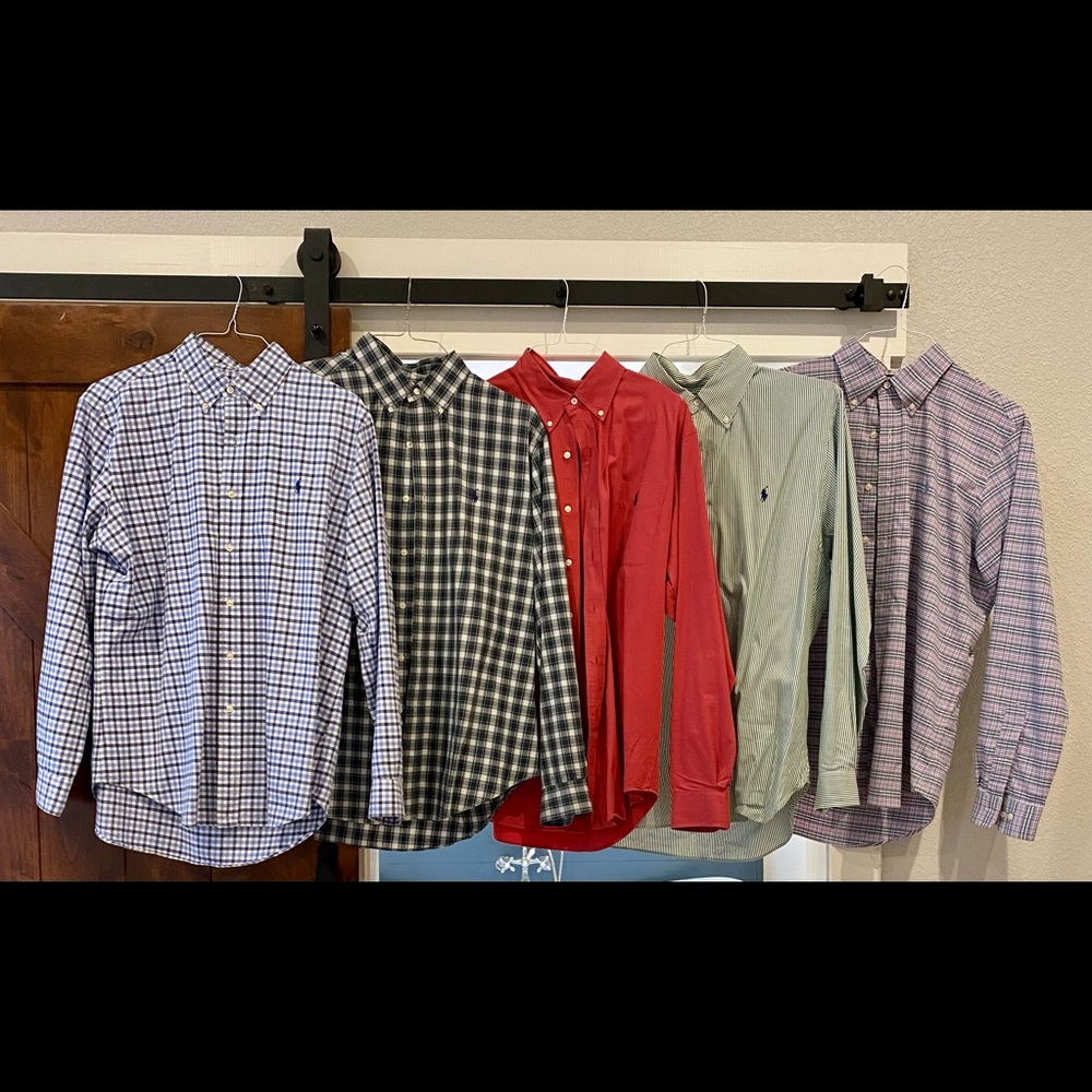 5 Men’s Polo Ralph Lauren Size L Shirts